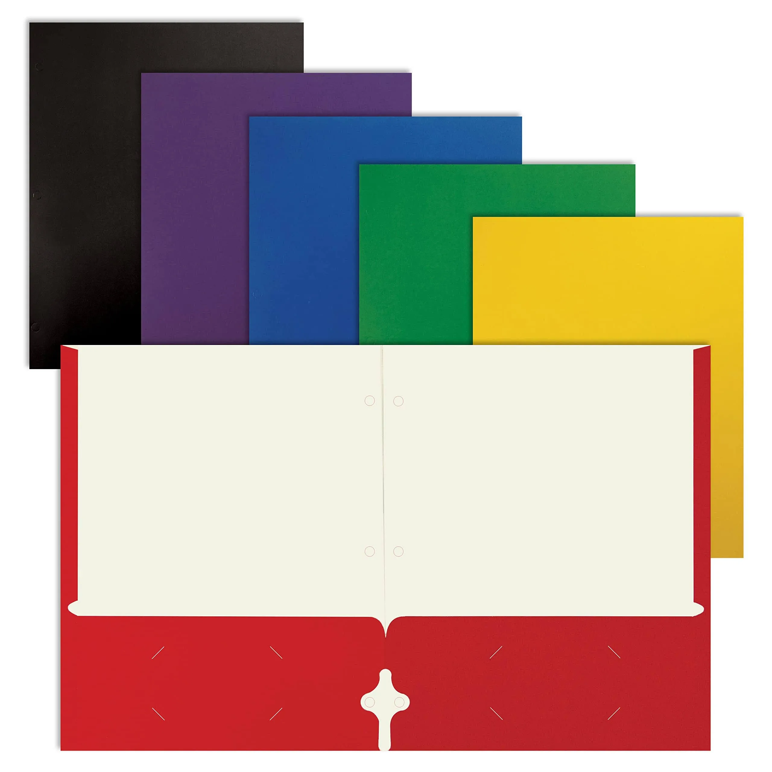 2 Pocket Paper Folders, Letter Size Paper Portfolios Case of 50, Assorted Pri...