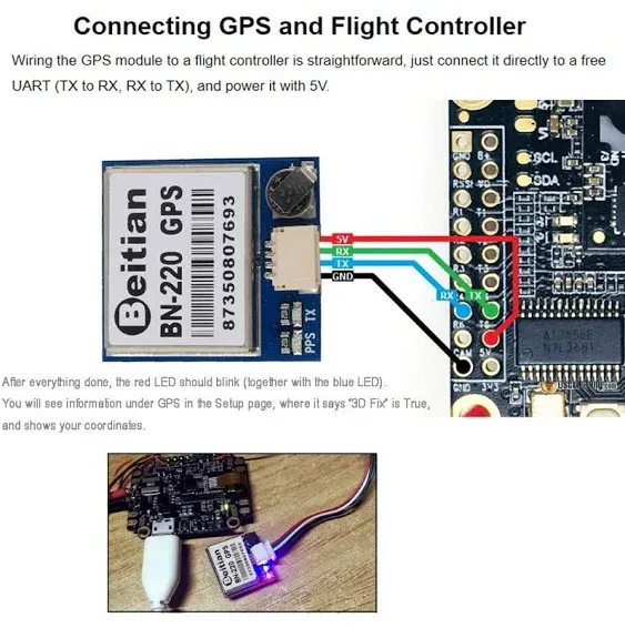 BN-220 GPS Module TTL Dual GPS Glonass w/Flash NMEA-0183 9600bps 1Hz for Arduino RC FPV Drone Flight Control