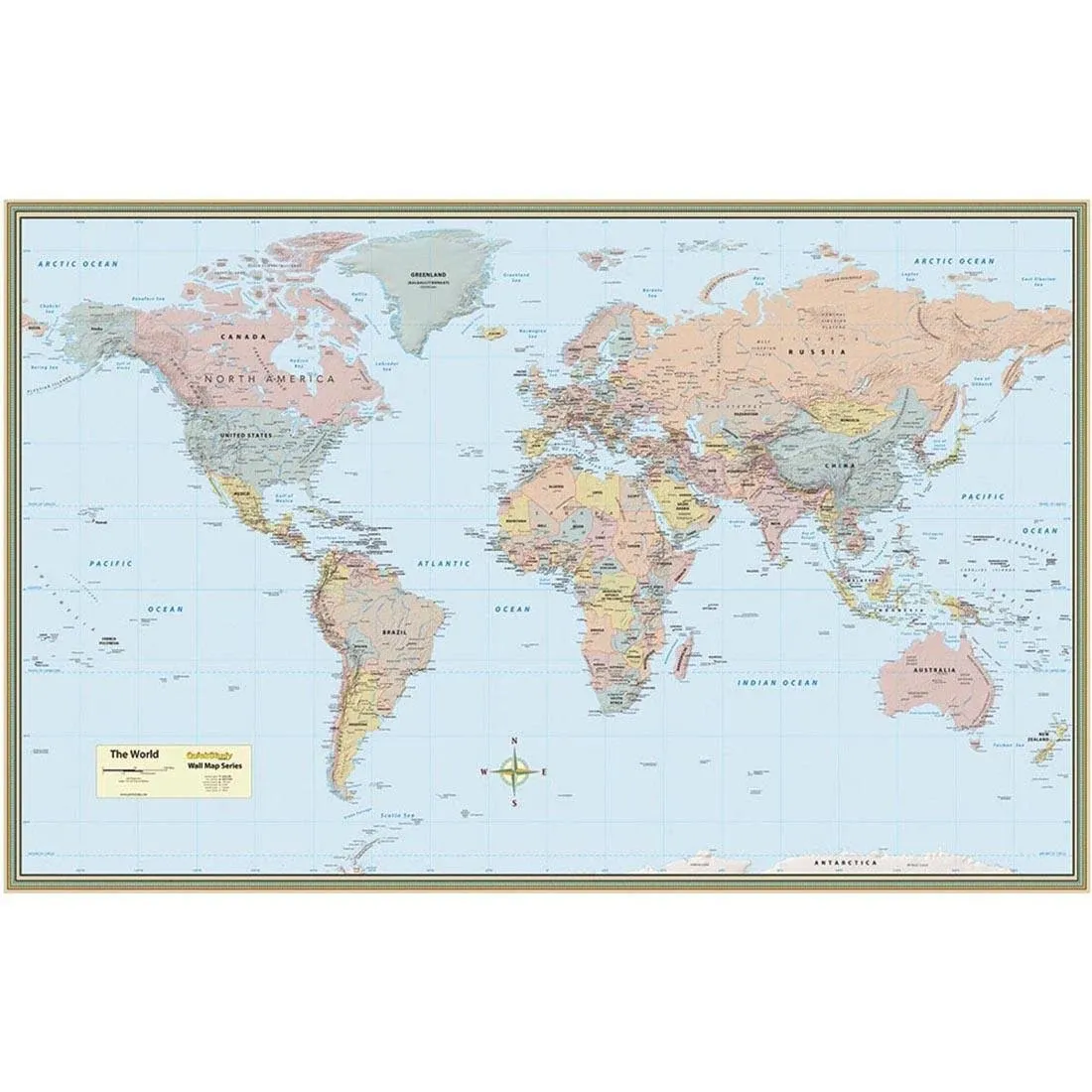 World Map Poster (32 X 50 Inches) - Laminated: - A Quickstudy Reference