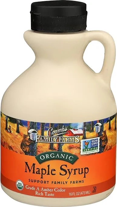 Coombs Family Farms Organic Maple Syrup, Grade A Amber Color, Rich Taste, 16 Fl Oz