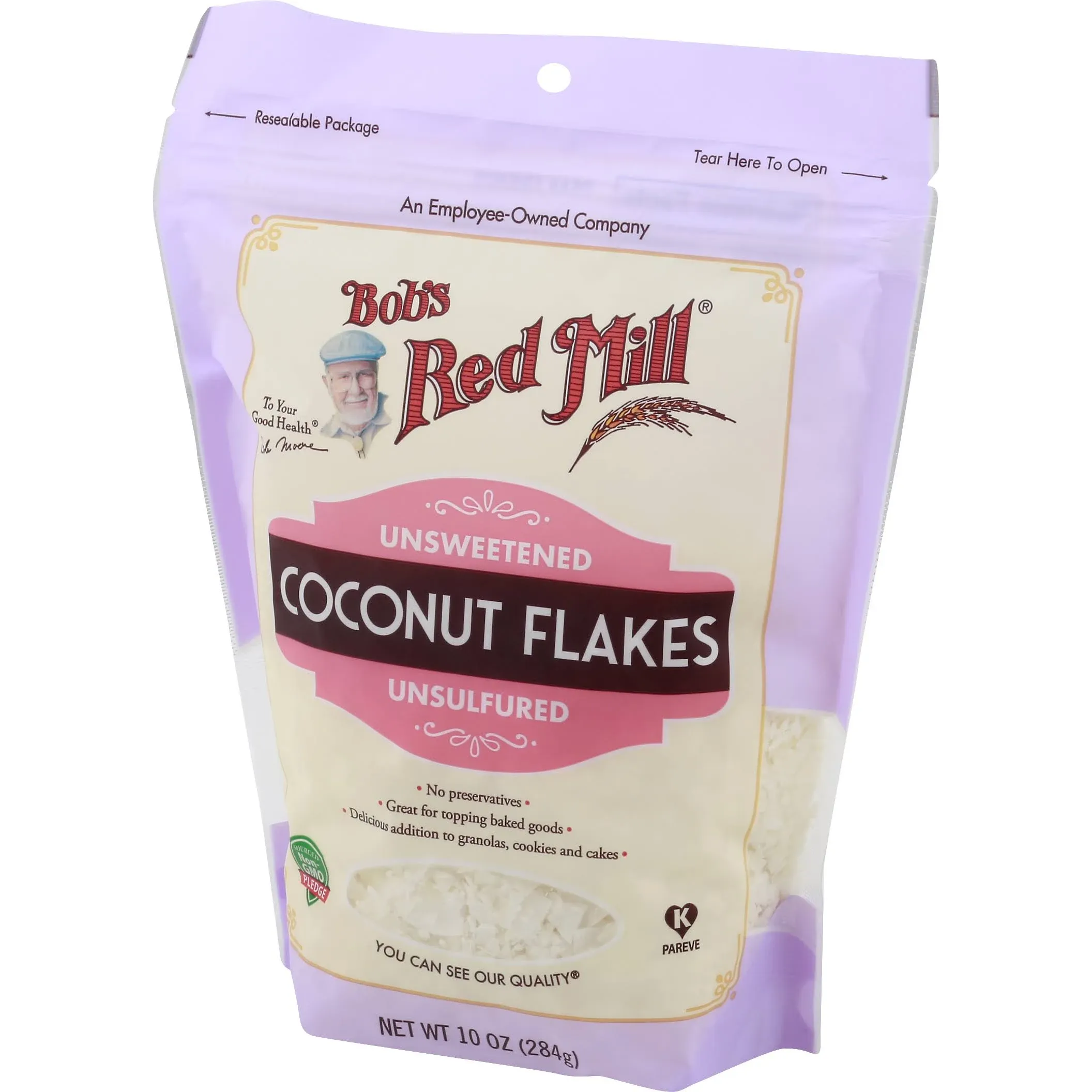 Bobs Red Mill Coconut Flakes, Unsweetened, Unsufured - 10 oz