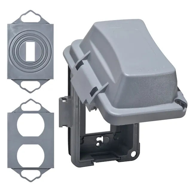 Hubbell TayMac 1-Gang Rectangle Gray Plastic Weatherproof Electrical Box Cover