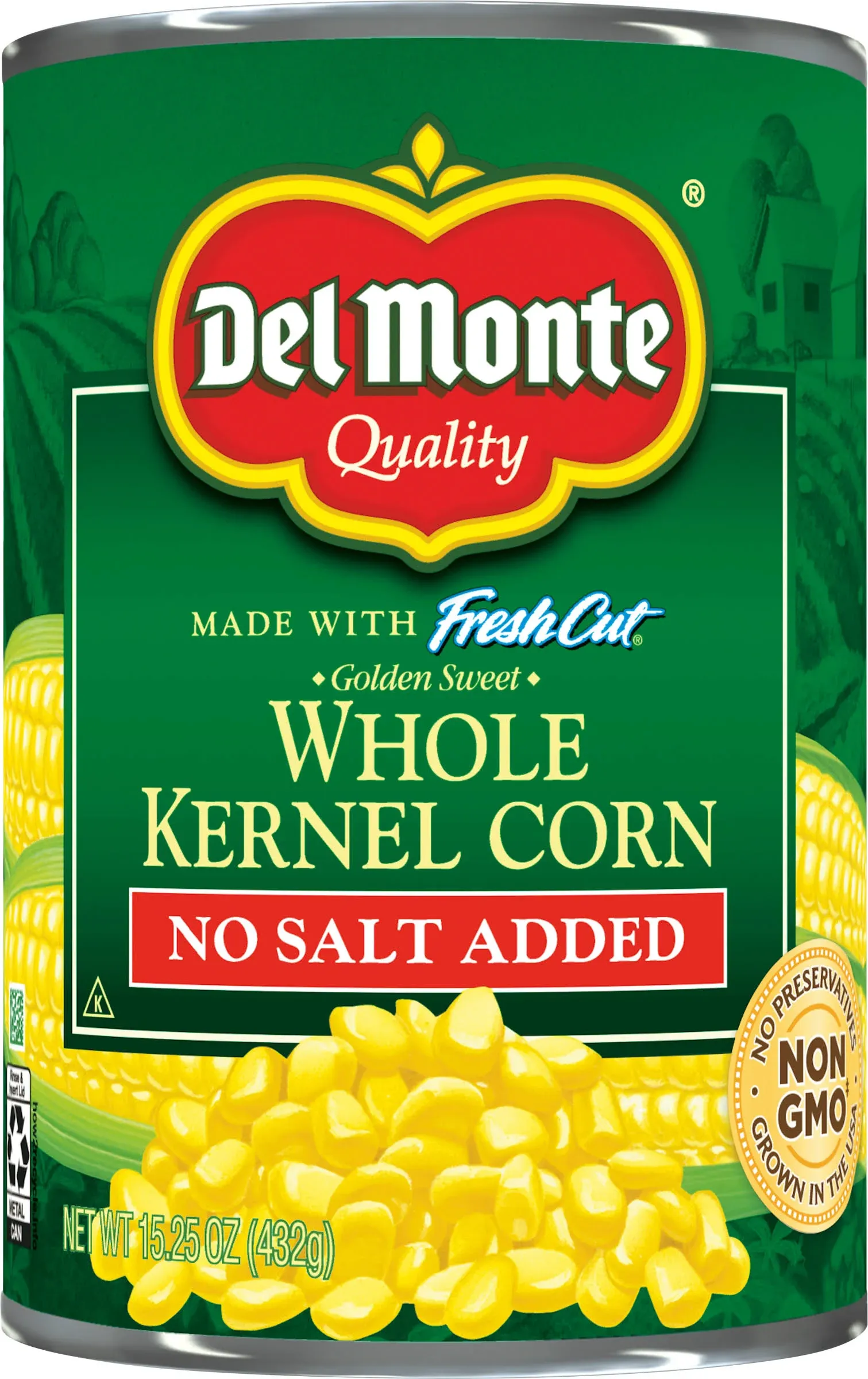 Del Monte Whole Kernel Corn No Salt Added 432g