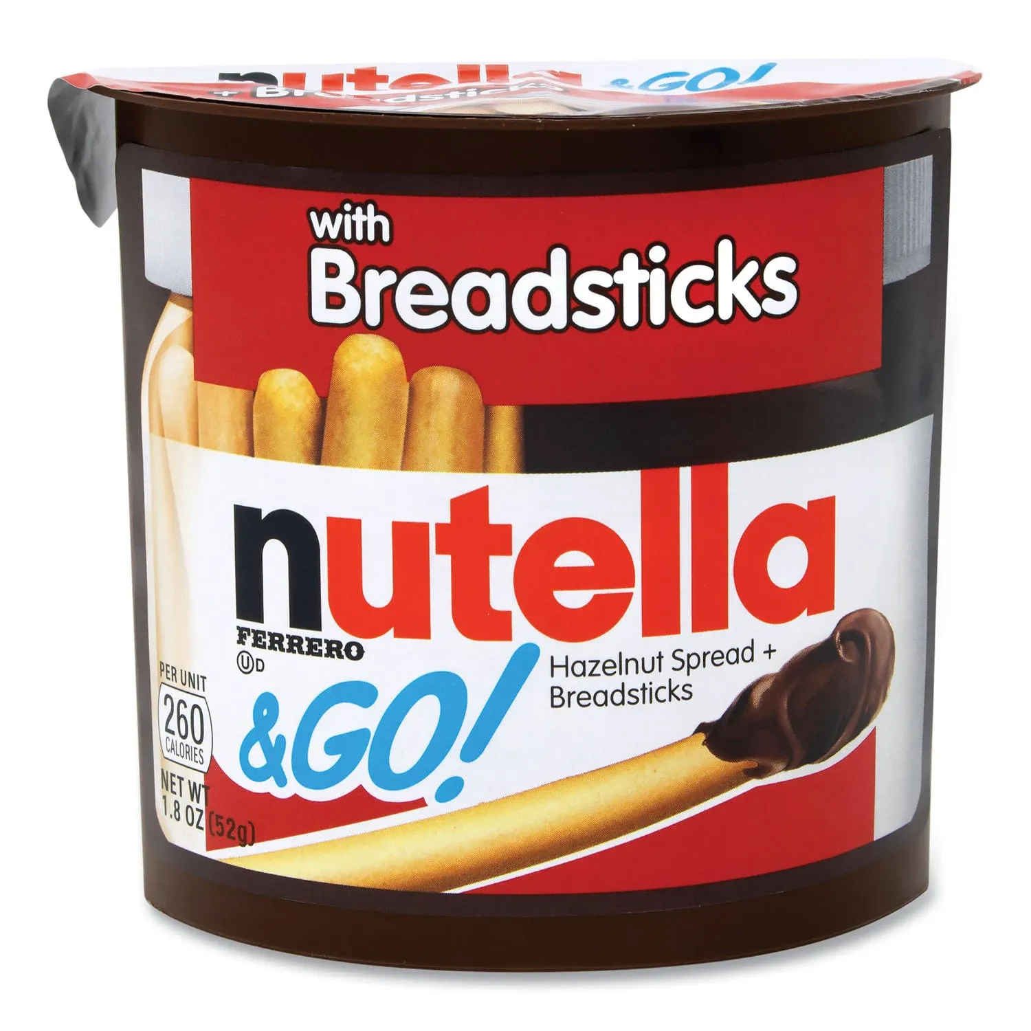 Nutella & Go Hazlenut Spread with Breadsticks Ferrero 16 Pack - 1.8 oz Each