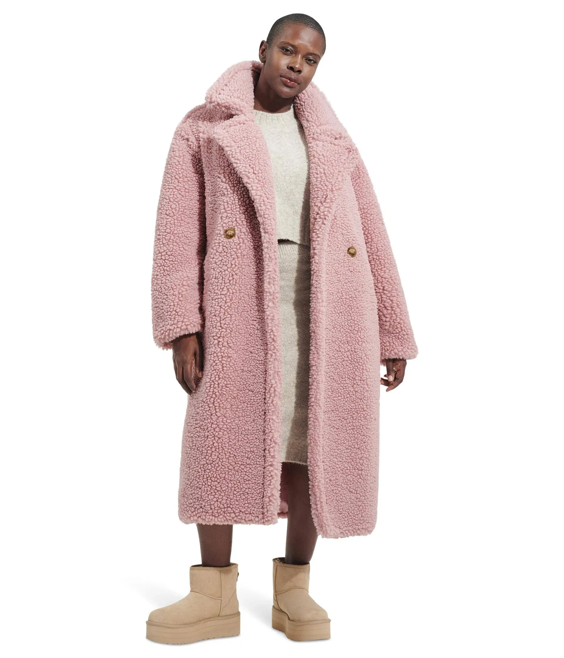 UGG Women's Gertrude Long Teddy Coat