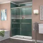 DreamLine Encore 50-54"W x 76"H Semi-Frameless Bypass Shower Door, Brushed Nickel