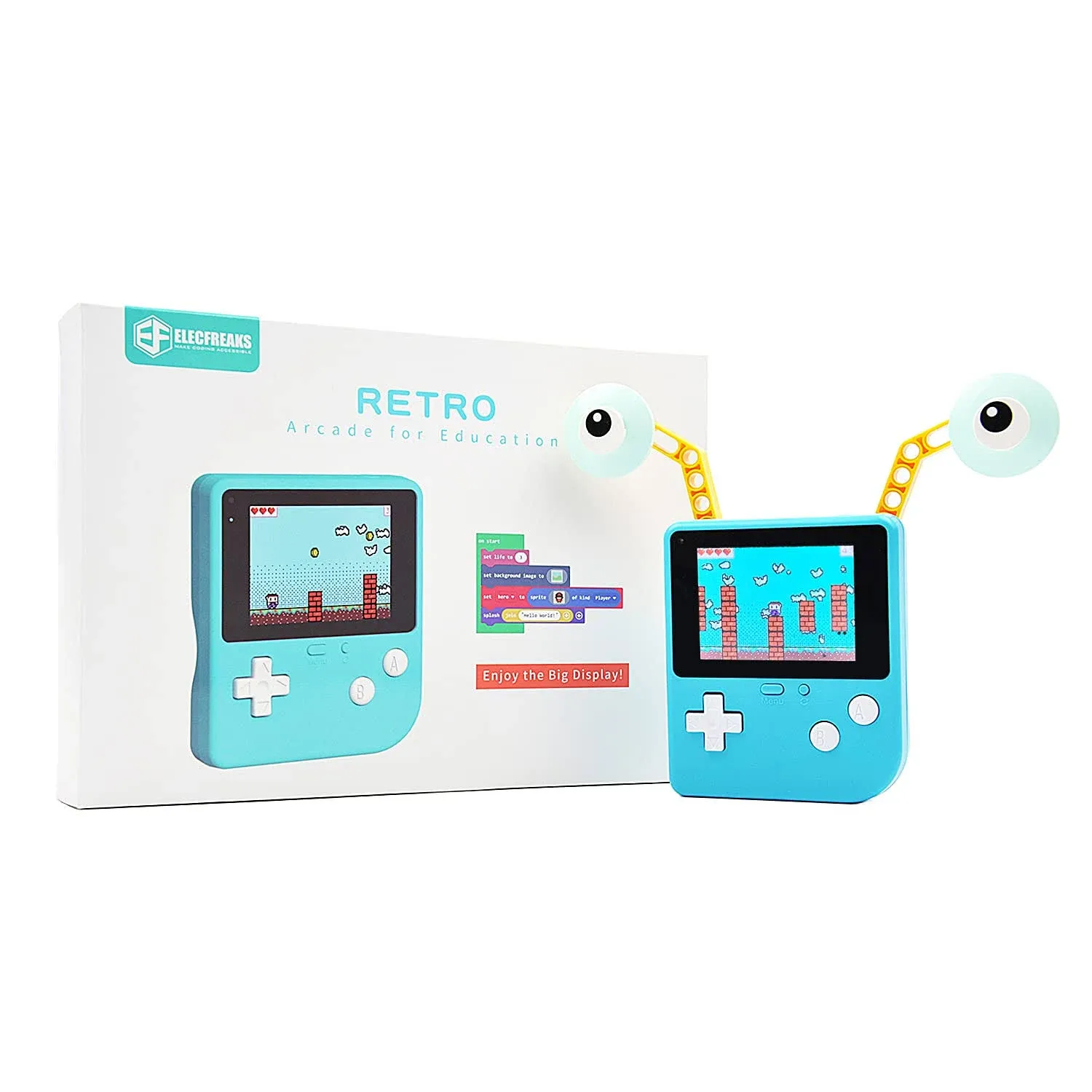 ELECFREAKS Retro Microsoft Makecode Arcade For Education, Kid Game Programming Learning Machine (Supports Block Programming And Python)