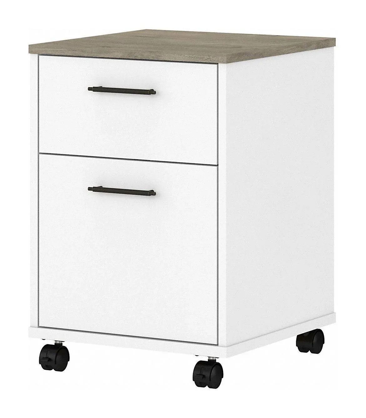 Bush Furniture Key West 2-Drawer Mobile Lateral File Cabinet, Letter/Legal Size, Shiplap Gray/Pure White (KWF116G2W-03)