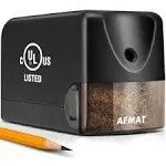 AFMAT Electric Pencil Sharpener Heavy Duty Classroom Pencil Sharpeners for 6.5-8mm No.2/Colored Pencils UL Listed Industrial Pencil Sharpener