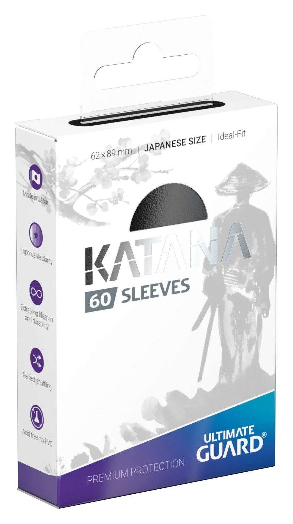 Ultimate Guard Katana Japanese Sized Card Sleeves 60 Ct. Black