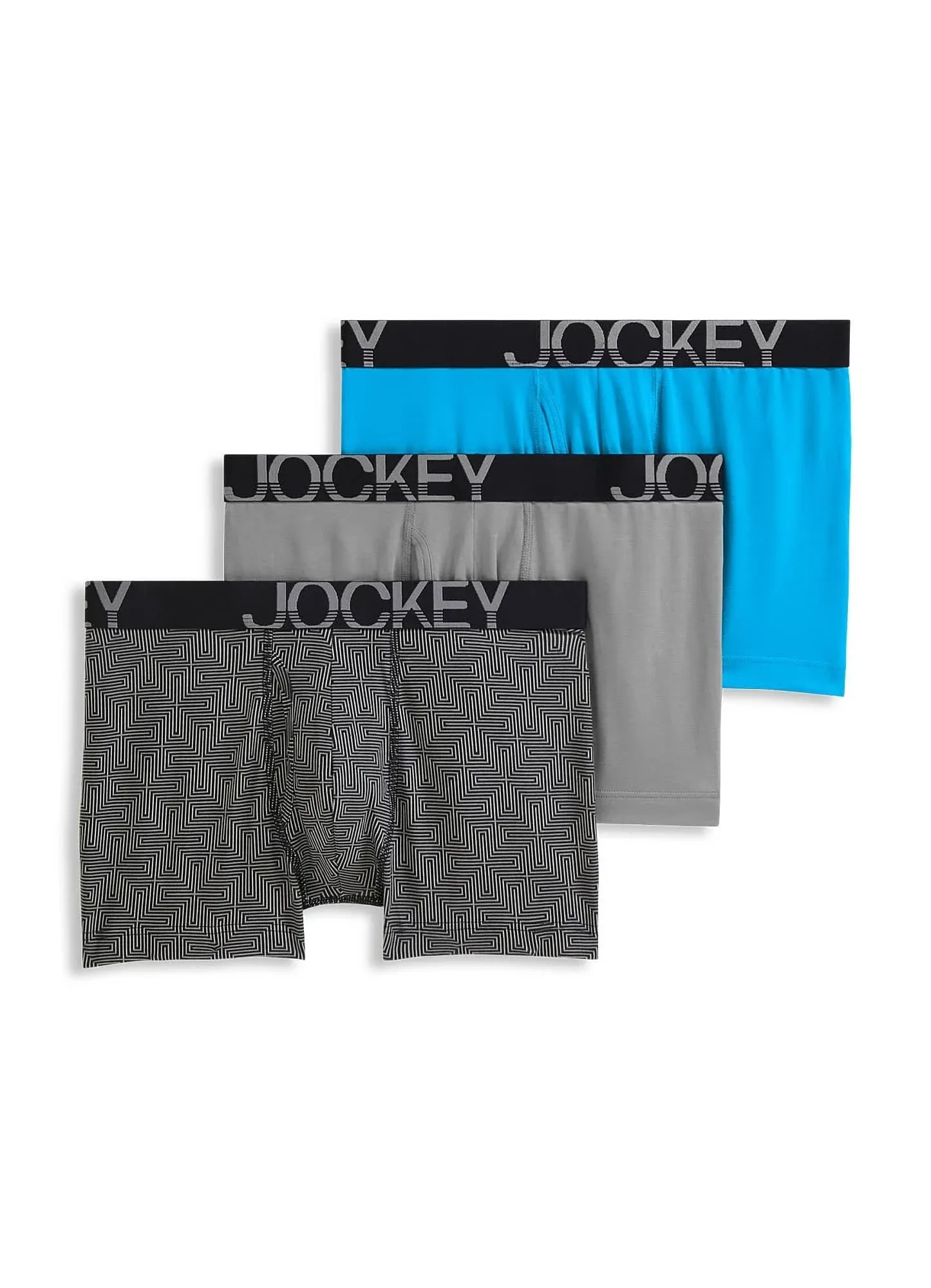 Jockey Men's ActiveStretch 4 inch Boxer Brief - 3 Pack, Size: XL, Gray