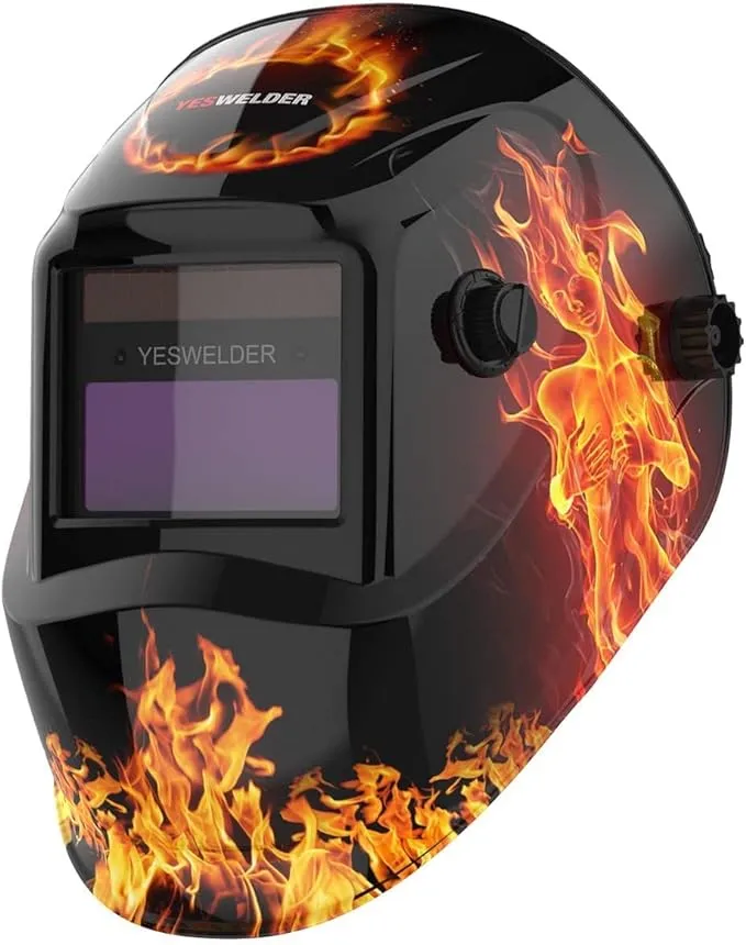 Solar Powered Auto Darkening Welding Helmet Durable Workshop Wide Shade 4/9-13