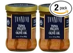 Tonnino Yellowfin Tuna Fillets in Olive Oil 6.7 Oz. Jar (Pack of 2)