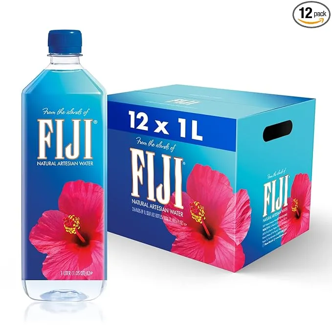 Fiji Artesian Water, Natural, 12 Pack - 12 - 1 l (33.8 fl oz) bottles [12 l (405.6 fl oz)]