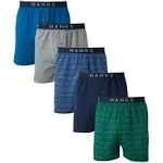 Hanes Men's 5-Pack Ultimate Dyed Exposed Knit Boxer with ComfortFlex Waistband-Assorted Colors