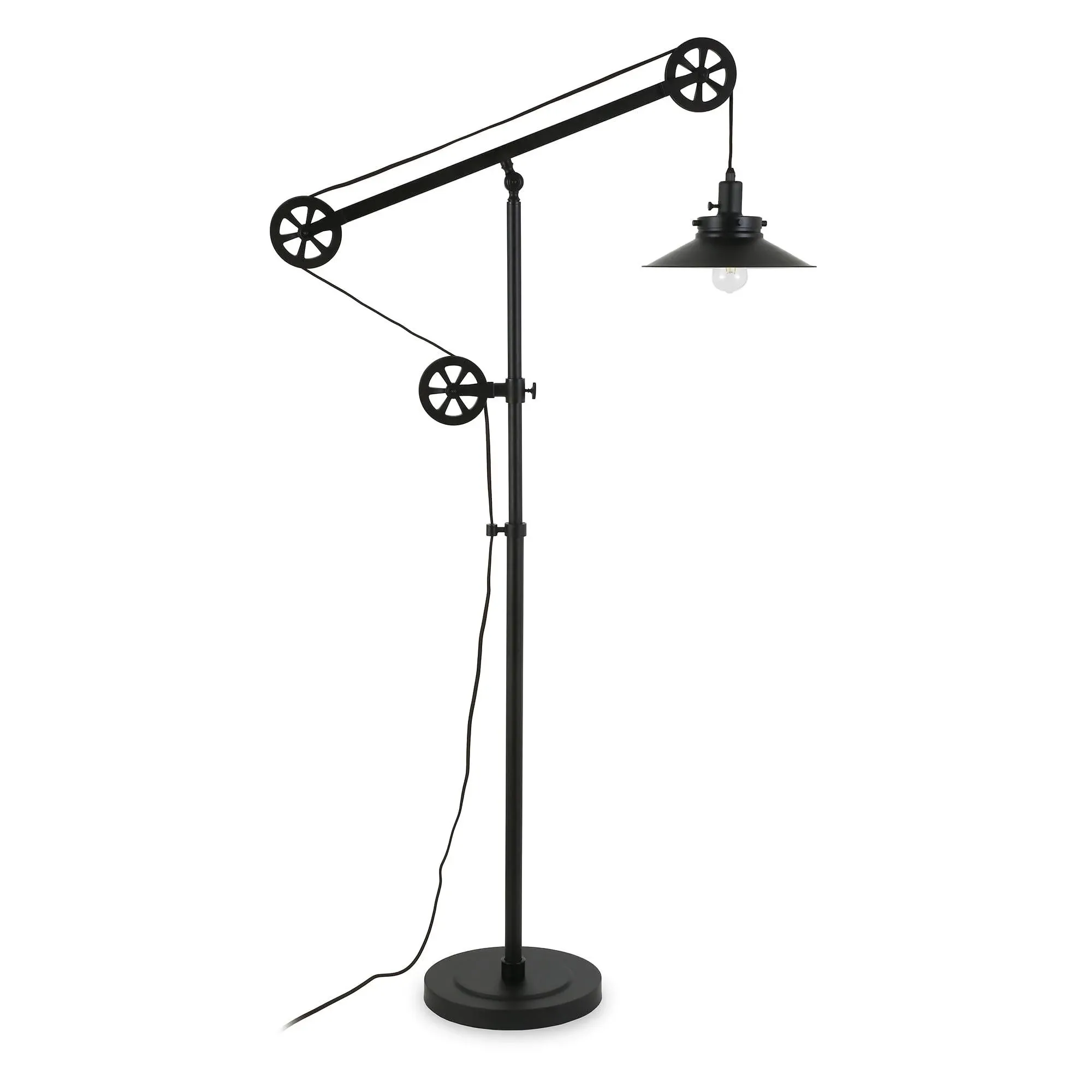 Descartes Blackened Bronze Wide Brim Floor Lamp