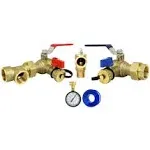 CMI Inc 3/4 inch Tankless Water Heater Isolation Service Valve with Pressure Relief Valve, FNPT x FNPT, 3/4" Service Installation Valve (3/4" IPS New)