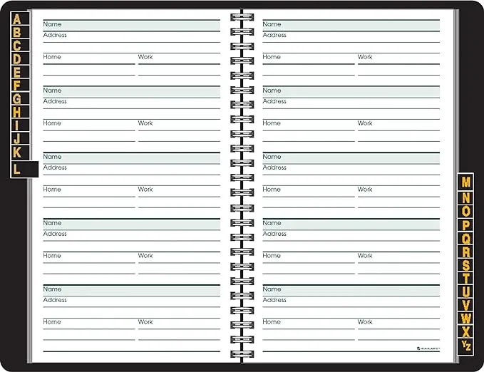 AT-A-GLANCE Telephone / Address Book, Large Print, 500 Entries, 8.38 x 5.38 Inches, Black (80LP1105,Small)