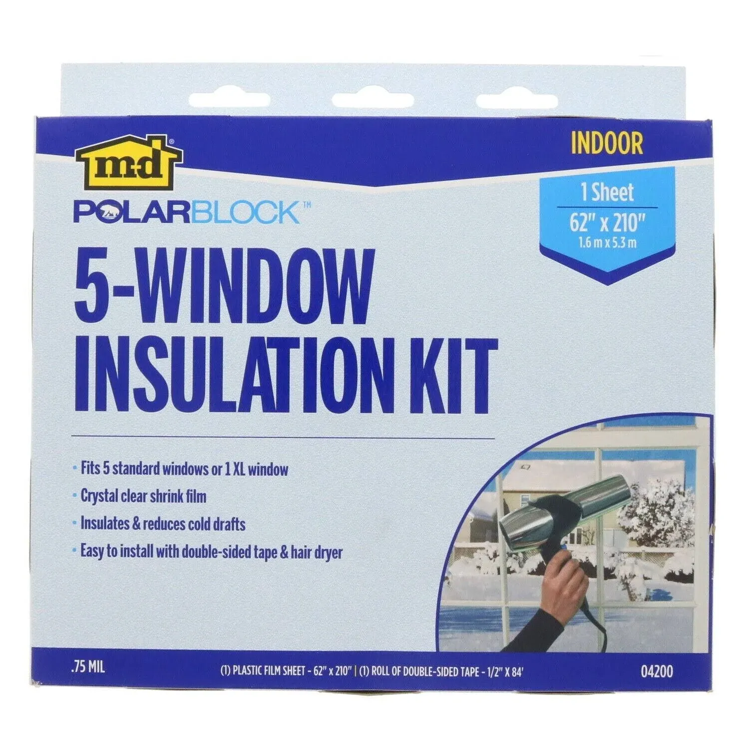 M-D Shrink & Seal 04200 Window Insulation Kit, 62 x 210 in