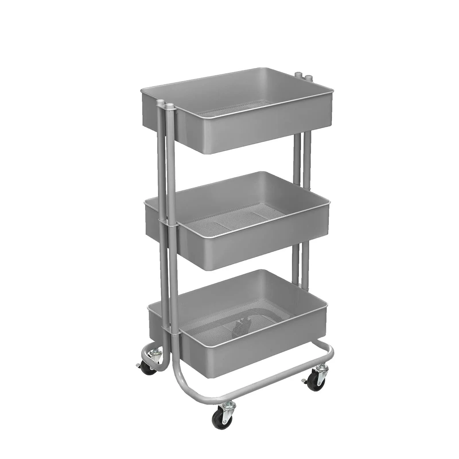 Simply Tidy Lexington 3-Tier Rolling Cart, Gray