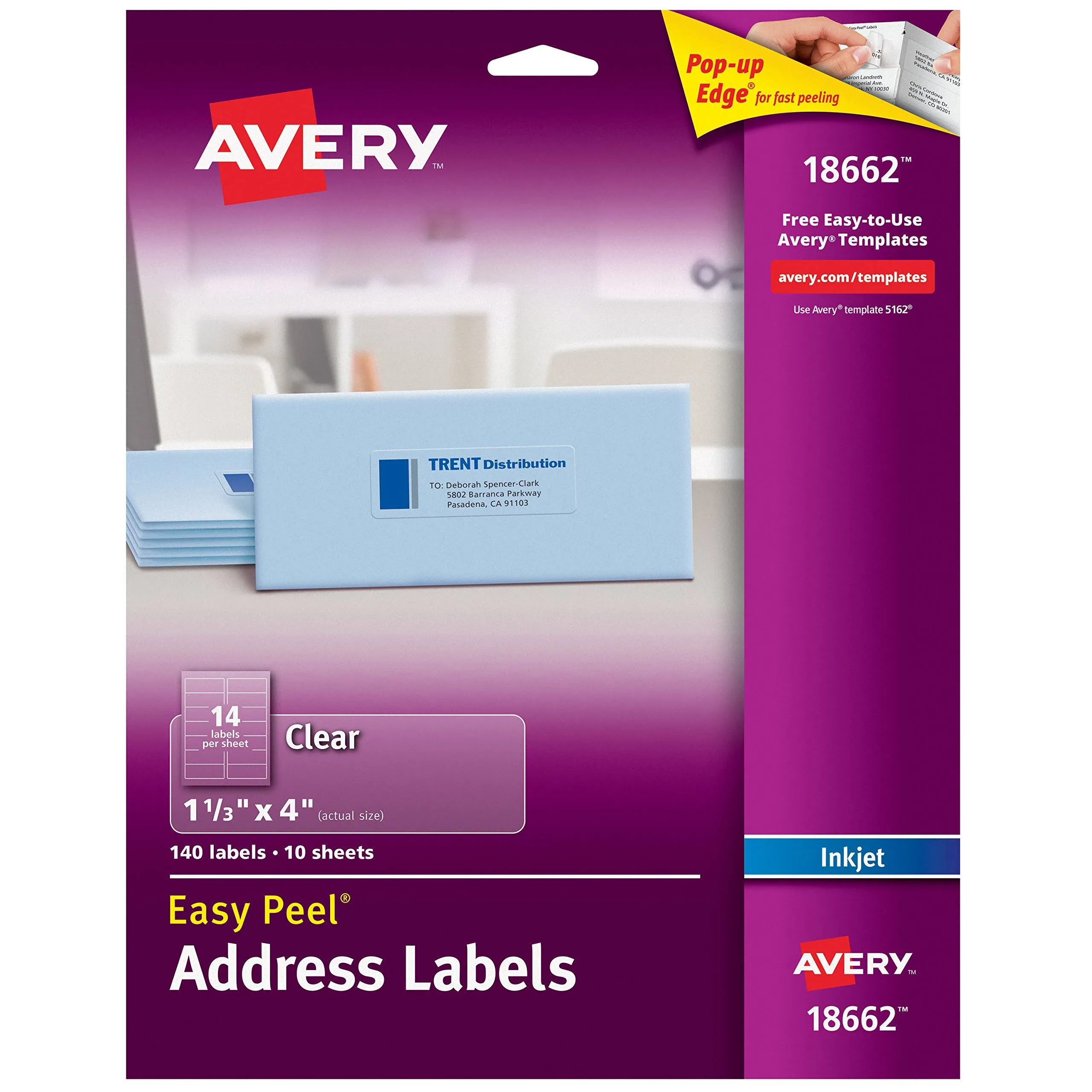 Avery Clear Easy Peel Mailing Labels