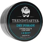 TRENDSTARTER - Dry Pomade 4oz - Strong Hold - Low Shine - Water-Based Gel Type Pomade - All-Day Hold Premium Hair Styling Products