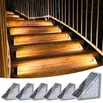 VOLISUN Solar Stair Lights 6 Pack, Solar Step Lights Outdoor Waterproof IP67, LED Outdoor Step Lights, Solar Outdoor Lights D