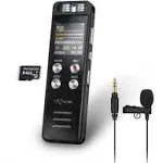 96GB TCTEC Digital Voice Recorder with 7000 Hours Recording Capacity, Audio Noise Reduction, Sound Tape Recorder with Playback, Clip-On Mic Dictaphone