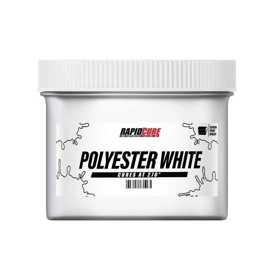 Rapid Cure® Screen Print Polyester White (8oz.) - Plastisol Ink for Screen Printing, Screen Printing Paint for Fabric - Tshirt Ink by Screen Print Direct, White Ink for Silk Screens