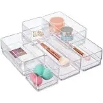 Stori Clear Plastic Desk Drawer Organizers | 6 Piece Set