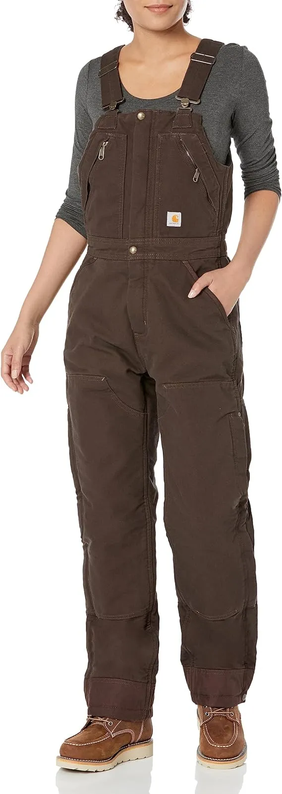 Carhartt womens Loose Fit Washed Duck Insulated Biberall