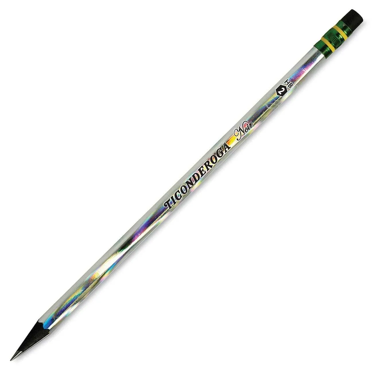 Ticonderoga Noir Pencils, Solid Black Wood, No. 2. HB - 12 pencils