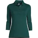 Women's 3/4 Sleeve Cotton Interlock Polo