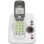 Vtech DECT 6.0 Cordless Home Phone with Answering Machine, Backlit Display, Speakerphone, Caller ID - 1000 ft Range, White/Grey VG104