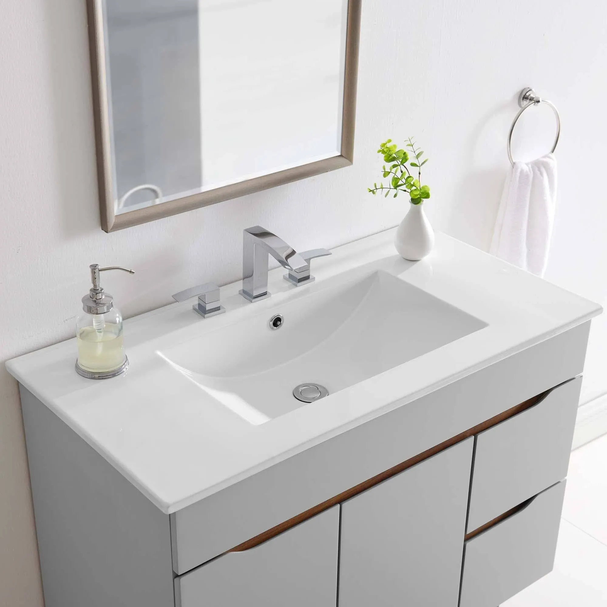 Modway Cayman 36" Bathroom Sink White