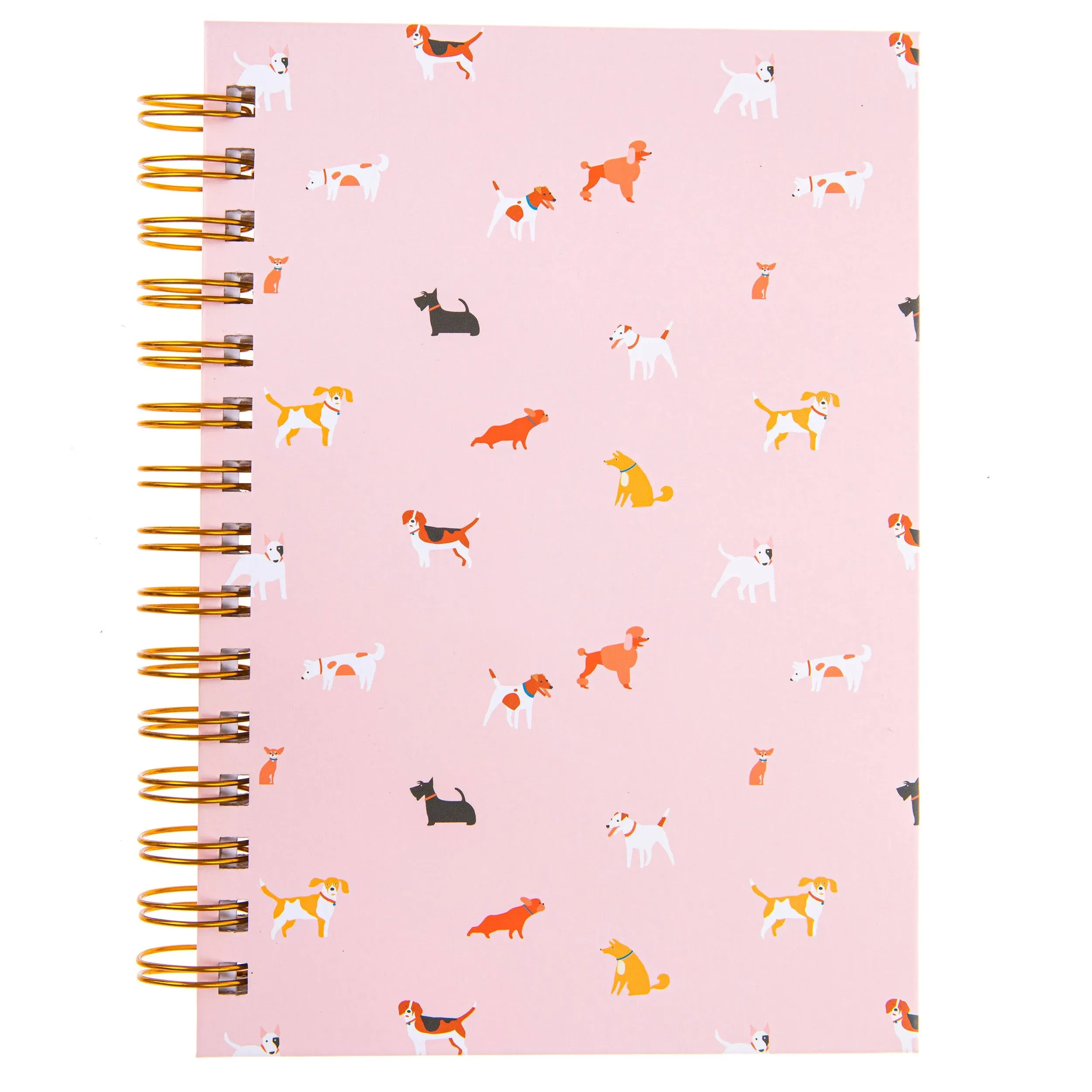 Dog Pattern Hard Cover Journal in Blush Pink