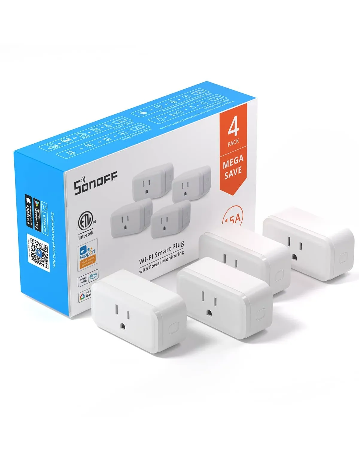 Sonoff S40 15a Wifi Smart Plug With Energy Monitoring Etl Certified,Smart Outlet Timer Switch,Work With Alexa/google Home - Buy Sonoff S40,Energy Monitoring Plug,Smart Socket Product on Alibaba.com