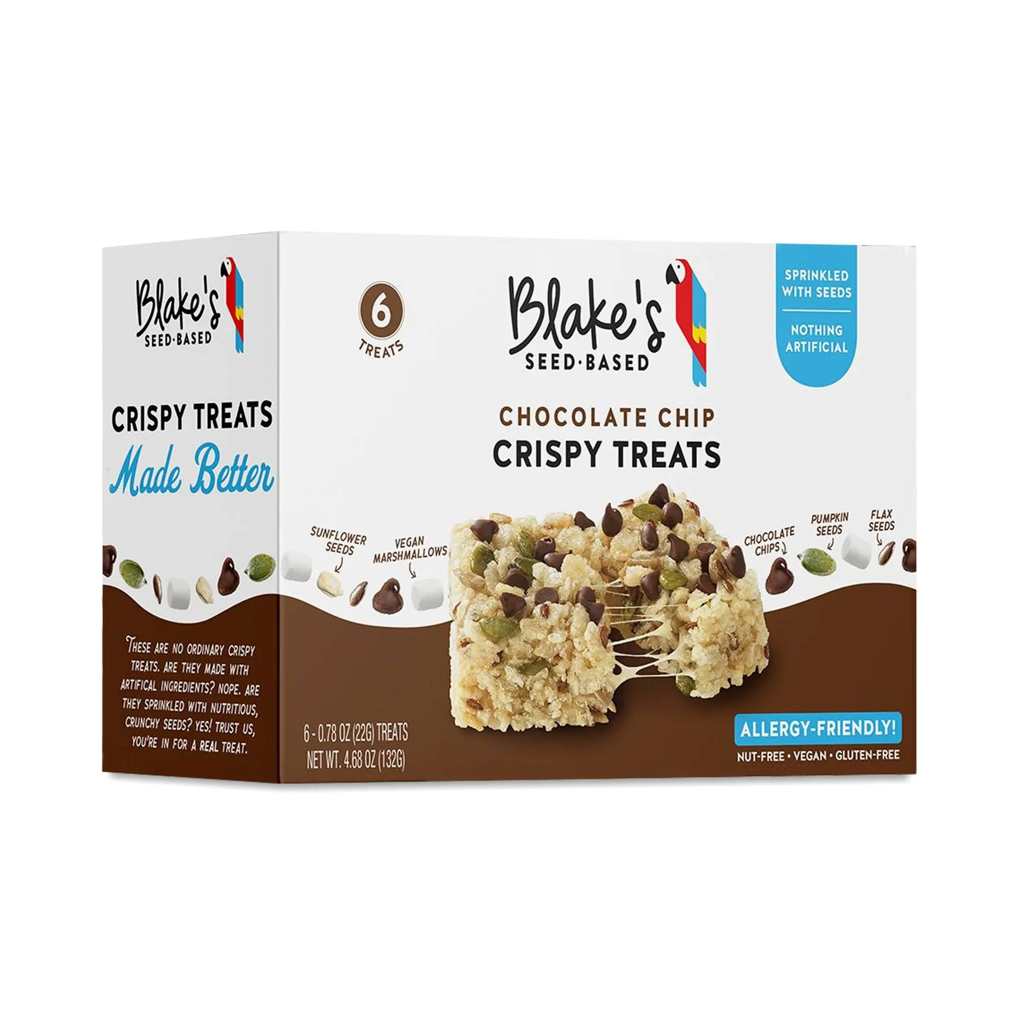 Blake's Seed Based Rice Crispy Treat, Chocolate Chip - 6 pack, 0.78 oz bars