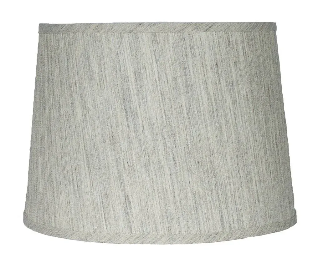 French Drum Lamp Shade, Textured Flax Linen, 12&#034; Top, 14&#034;