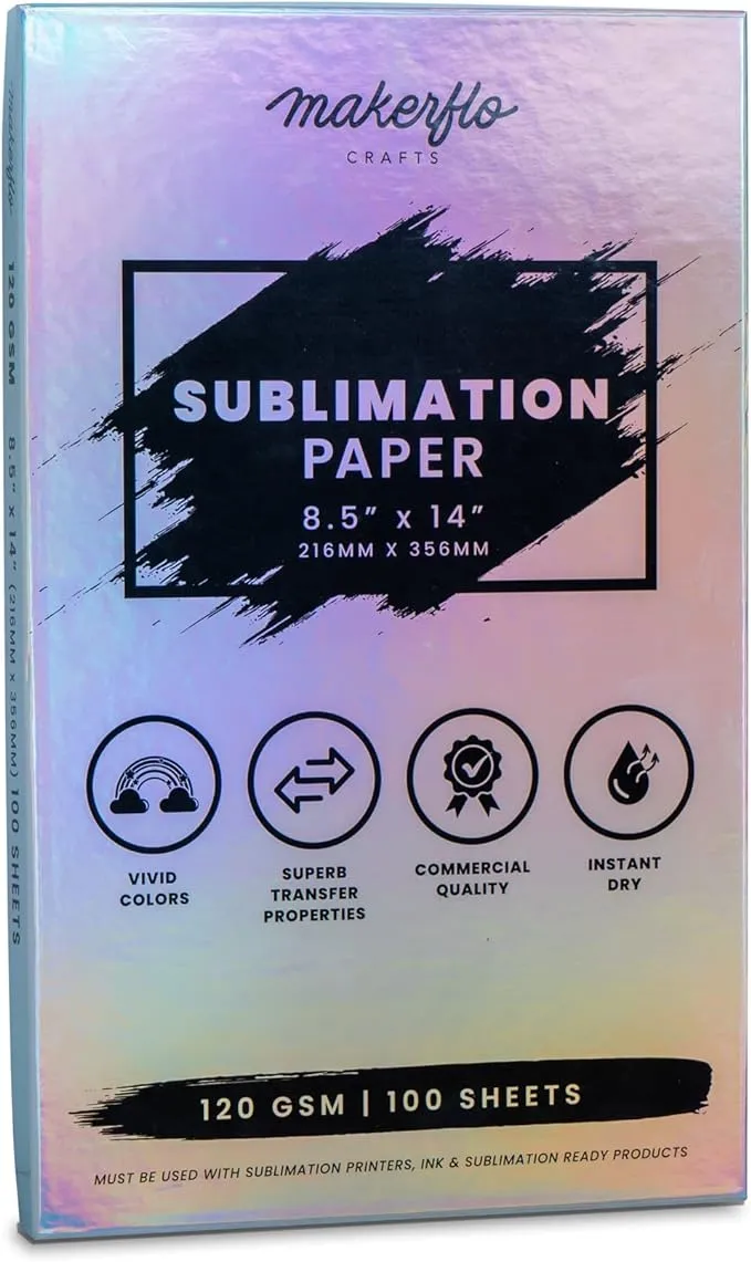 Makerflo Sublimation Paper 8.5" x 14" 100 Sheets