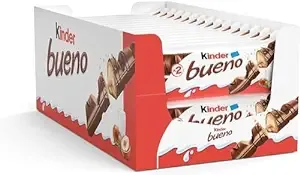 Kinder Bueno Crispy Creamy Chocolate Bar, 1.5 oz, 20 Count