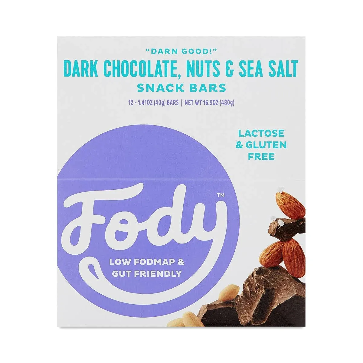 Fody Dark Chocolate Nuts & Sea Salt Snack Bar