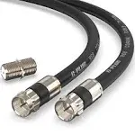 G-PLUG 30ft RG6 Coaxial Cable Connectors Set High-Speed Internet, Broadband and Digital TV Aerial, Satellite Cable Extension Weather-Sealed Double