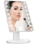 Kookin Lighted Vanity Makeup Mirror with 16 Led Lights 180 Degree Rotation Touch Screen Adjusted Brightness Battery USB Dual Supply Bathroom Beauty