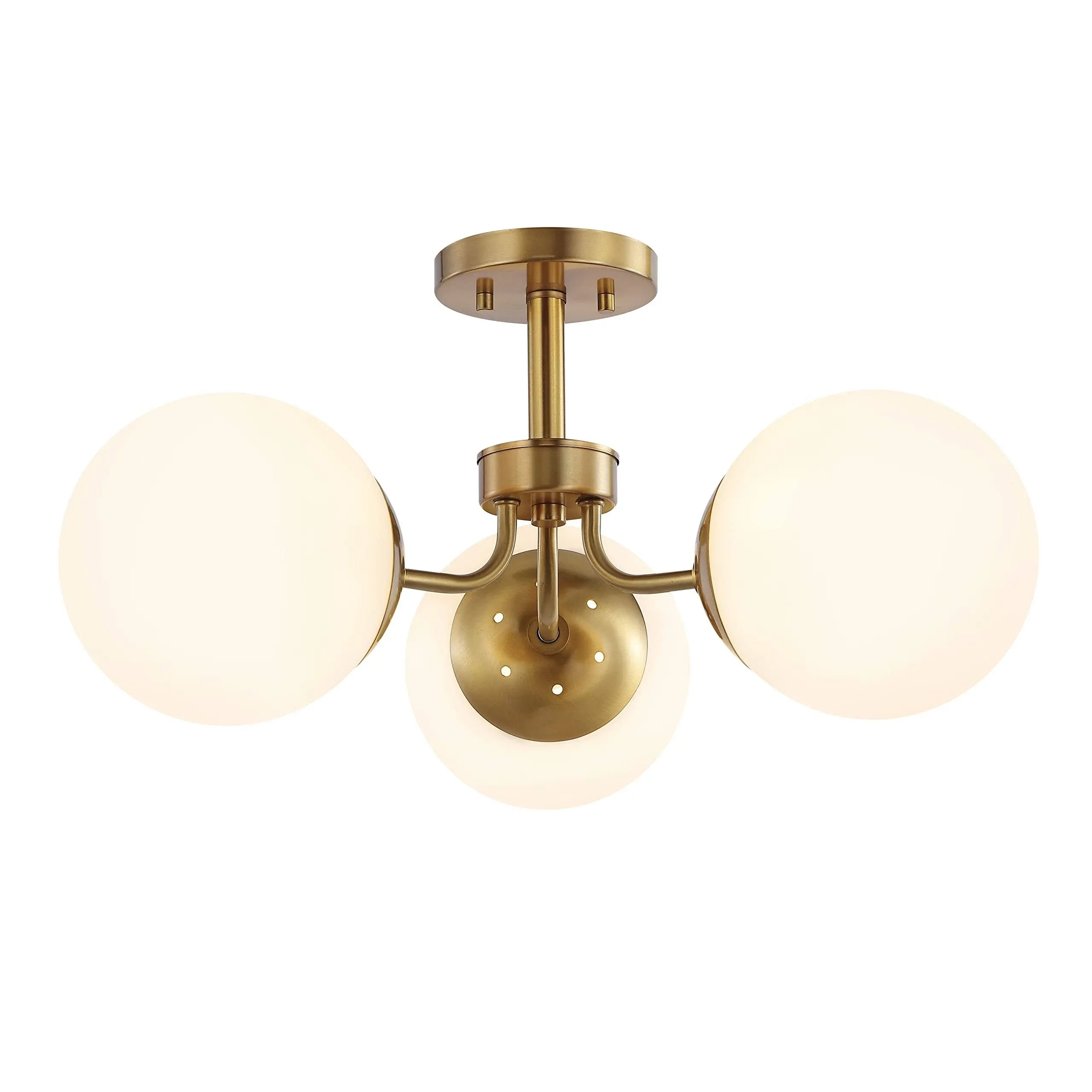 JONATHAN Y Lighting JYL7600 Olivier 3 Light 24"W LED Semi-Flush - Brass Gold