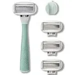 Flamingo 5-Blade Razors for Women - 1 Razor Handle 4 5-Blade Refills 1 Shower Holder - Sage