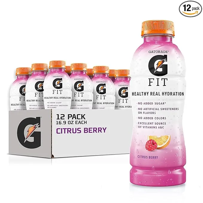 Gatorade Fit Electrolyte Beverage, Healthy Real Hydration, Citrus Berry, 16.9.oz Bottles (12 Pack)Gatorade Fit Electrolyte Beverage, Healthy Real Hydration, Citrus Berry, 16.9.oz Bottles (12 Pack)