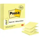 Post-it Dispenser Pop-up Notes, 3x3 in, 24 Pads, Canary Yellow, Clean Removal, Recyclable