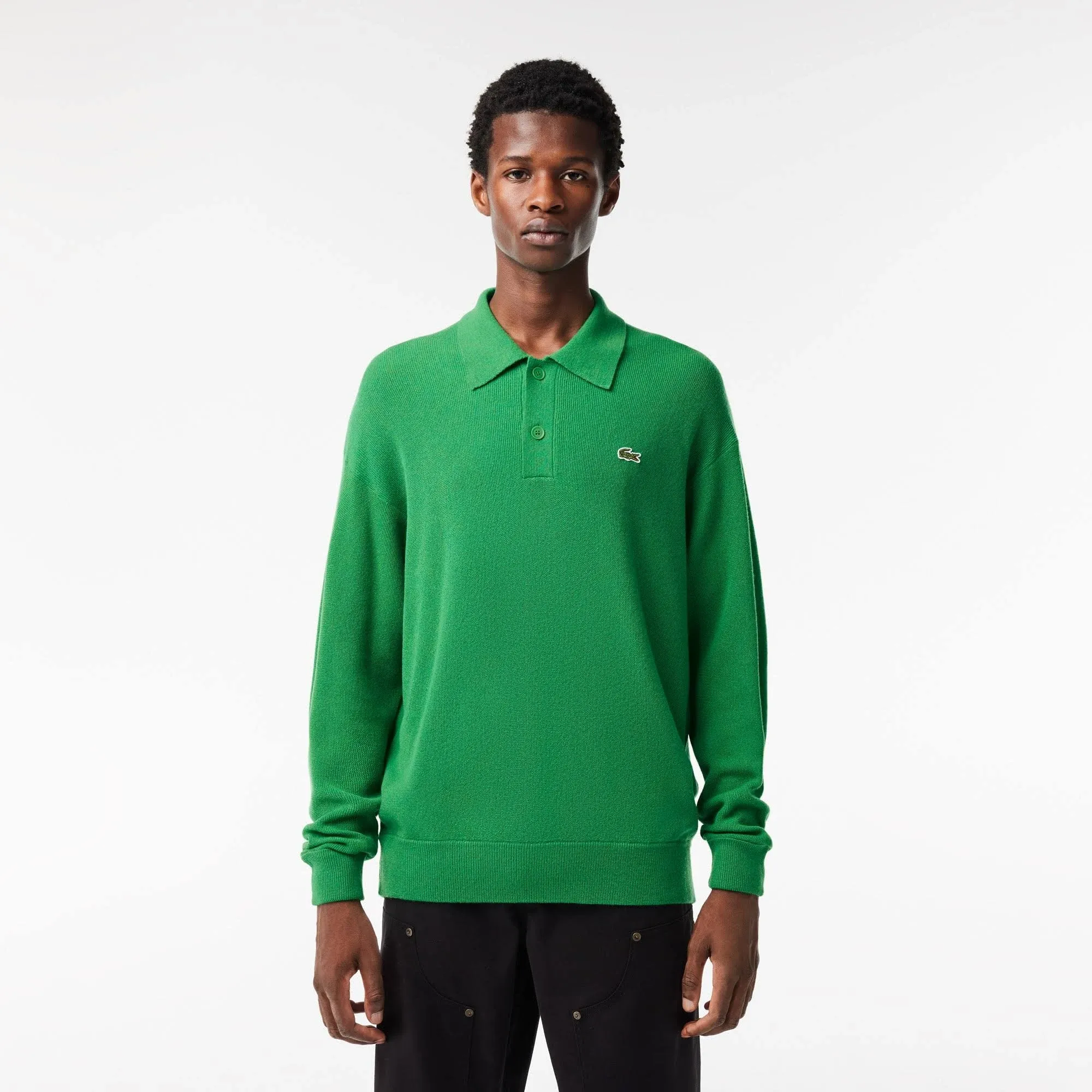 Lacoste Men's Relaxed Fit Wool Polo Sweater