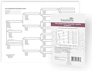 EasyGenie 5 Generation Pedigree Charts (30 Sheets) (publisher direct)